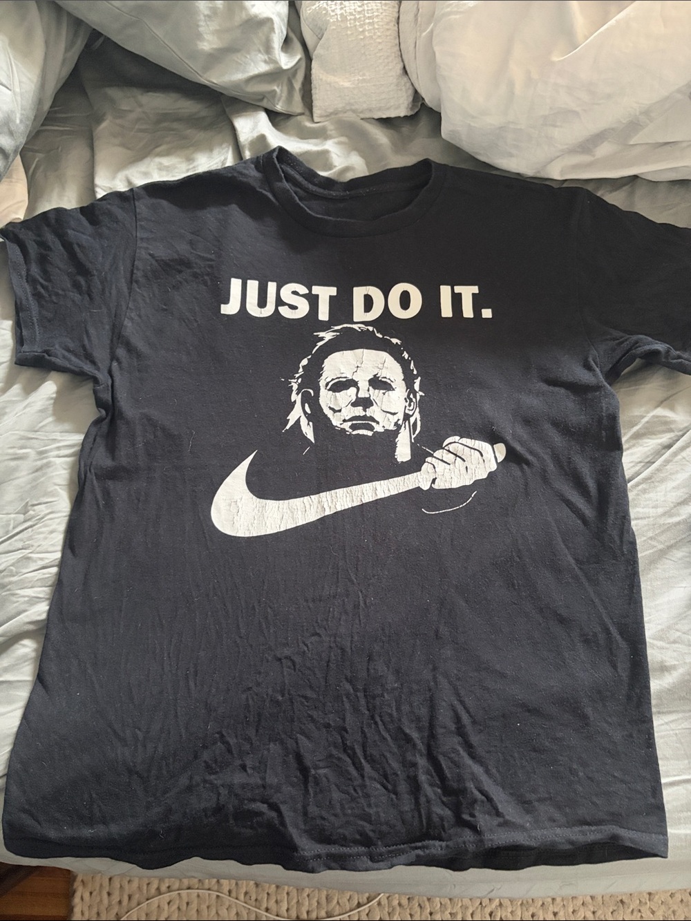 halloween michael myers "just do it" shirt adult medium